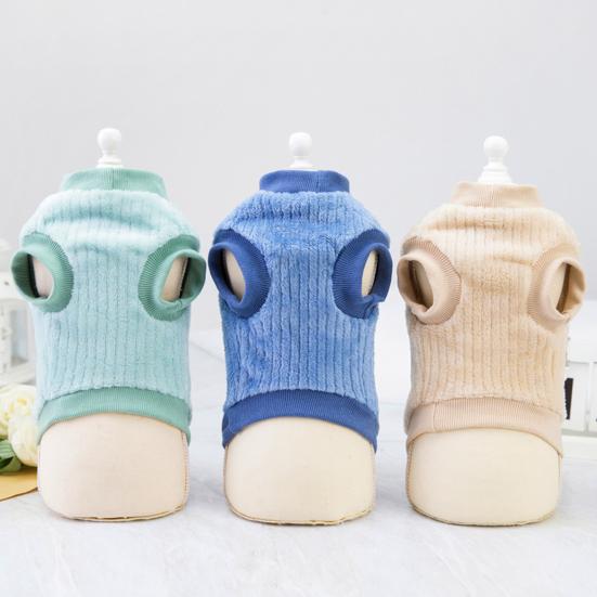 Dog Sweaters Comfortable Round Neck Solid Color Pet Winter Pullover Clothing for Home