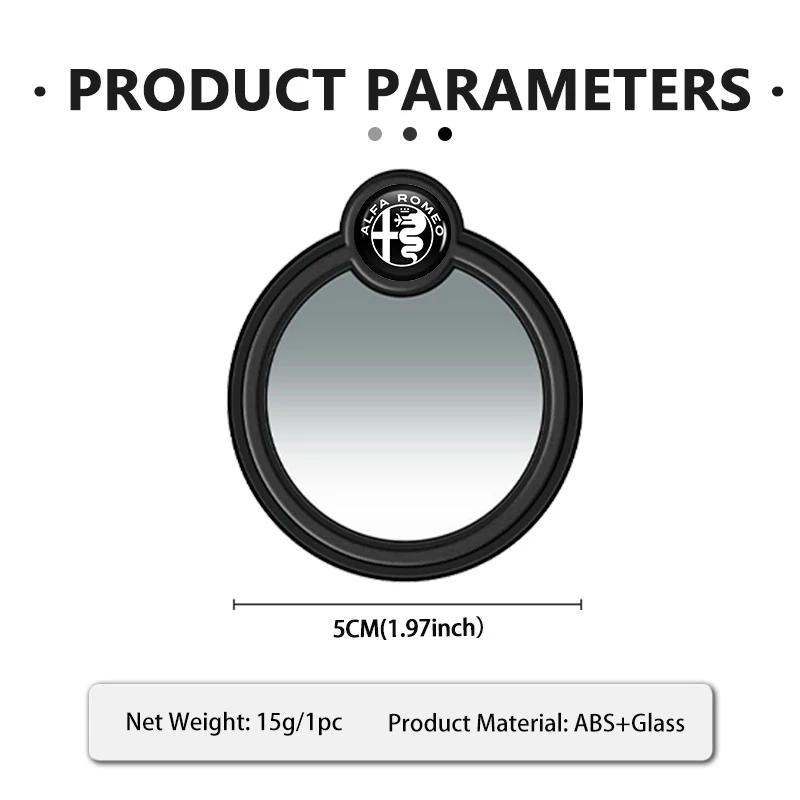 2pcs Car Round Frame Convex Wide-angle Rearview Auxiliary For Alfa Romeo 159 Giulietta Giulia 147 Mito 156 159 166 GT Stelvio