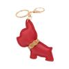 Bulldog Dog Keychain Accessory PU Leather Dog Lover Keyring Backpack Decoration for Pet Lovers and Car Enthusiasts
