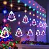 Christmas Curtain Lights Tree Star Ring Shape Led String Decor For Holiday Celebrations