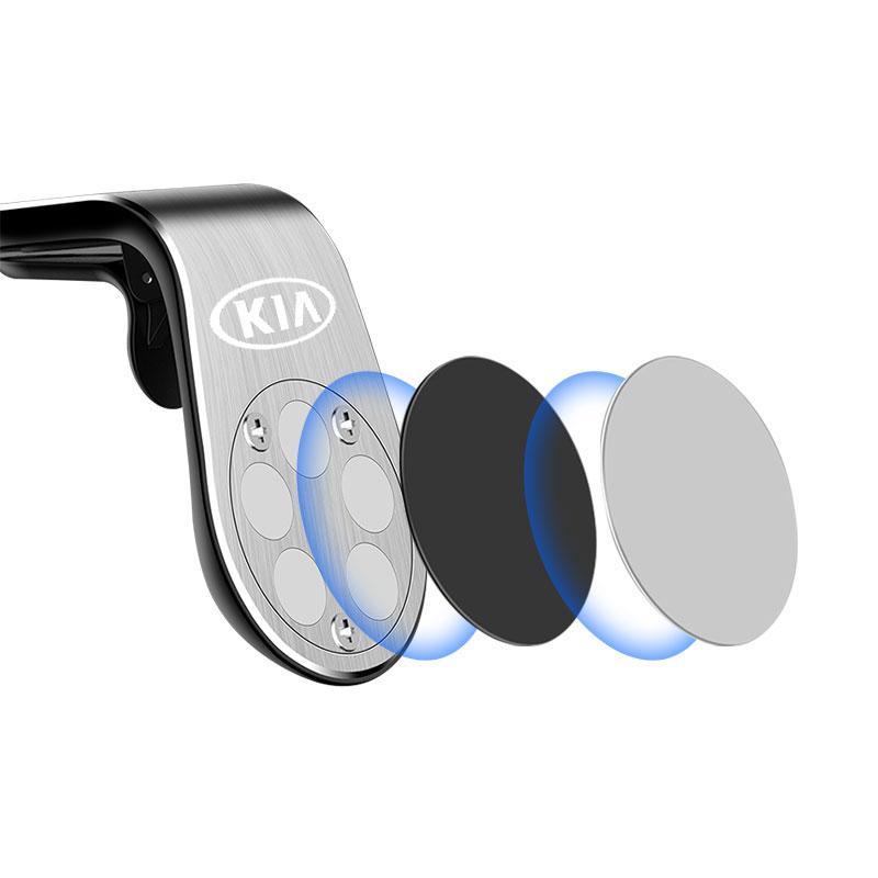 1 szt. Modny samochodowy magnetyczny uchwyt na telefon GPS w kształcie litery L, dedykowany do samochodu, emblemat dla KIA K5 K9 Sorento Ceed Sportage Carnival Stinger Forte Niro Cadenza