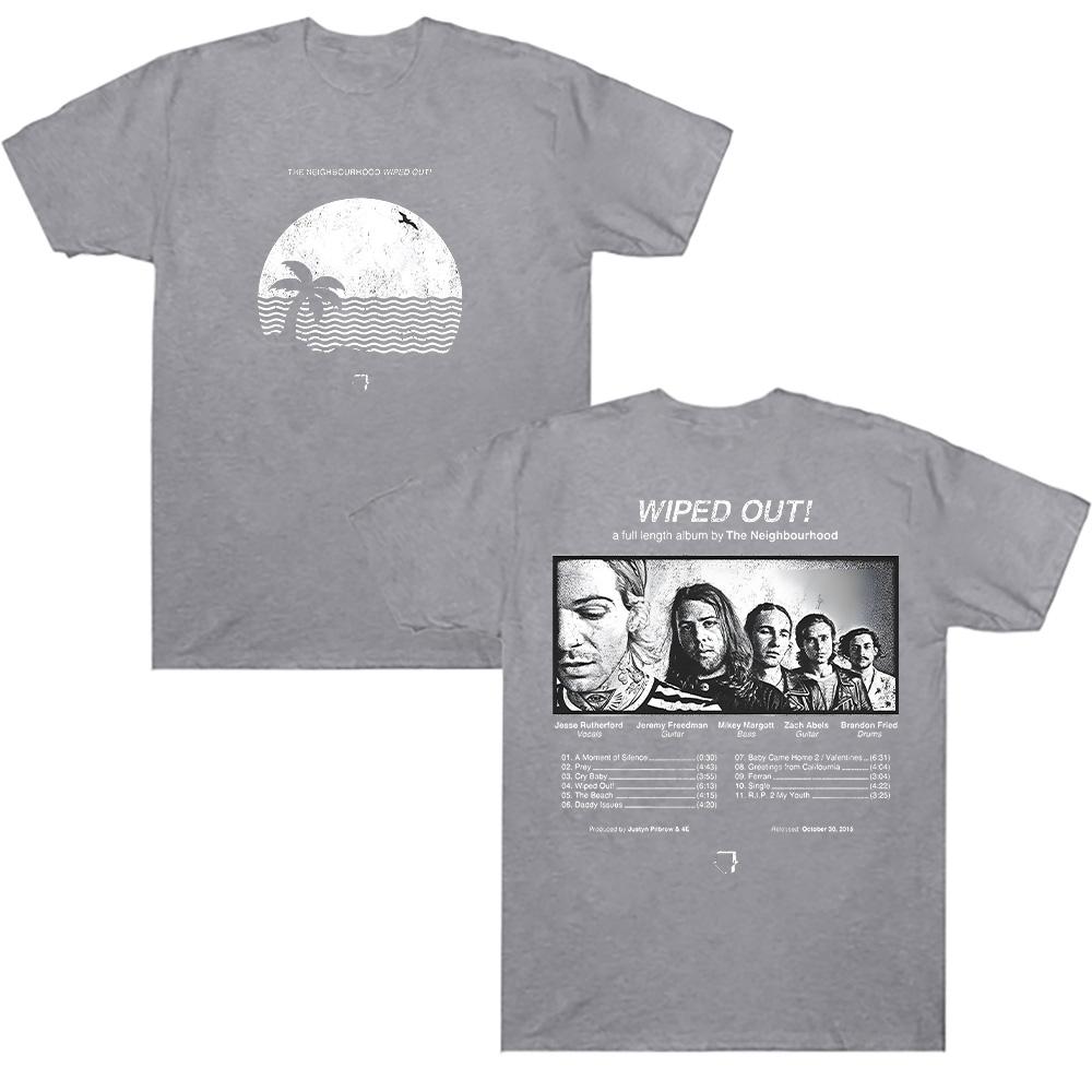 Wiped Out! Album Tee The Neighbourhood Summer Clothes Unisex Fashion Casual Shirt Men Women Aesthetic Pure Cotton Top Streetwear