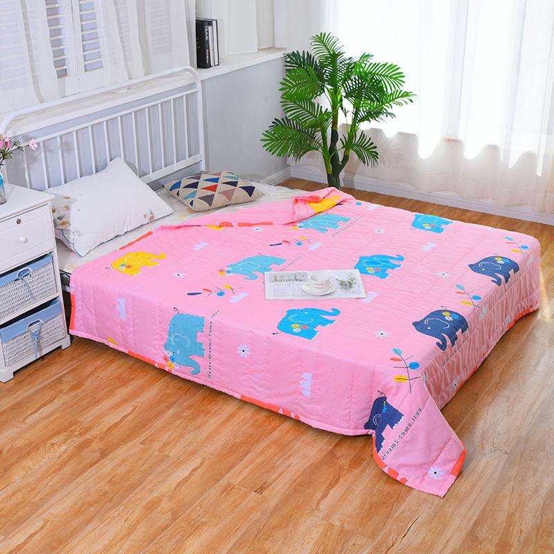 Print Summer Cooling Quilt Lightweight Breathable Thin Bedspread Soft Washable Comforter for Bedroom, Sofa, Dorm, All-Season Use