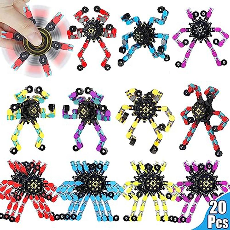 Funny Robot Fidget Spinner DIY Deformable Chain Fidget Toys Stress Relief Sensory Toys Fingertip Gyros ADHD Autism Kids Adults