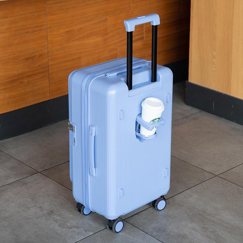 Expandable Cross-Border Sports Suitcase with Silent Wheels & Cup Holder for Men & Women