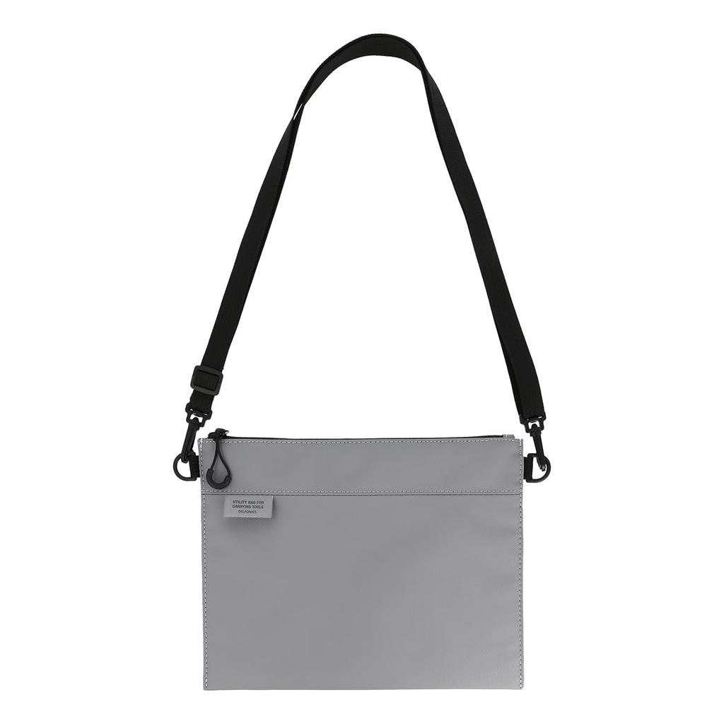 Delfonics Sacoche Shoulder Bag, One-Shoulder, Water-Repellent, with Inner Carrying (Light Gray)