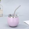 Mini-Doppelwandige argentinische Yerba Mate Tasse mit Strohhalm und Deckel, Edelstahl, Isolierte Tassen, 5oz, Tragbar, Eierbecher, Geschenk