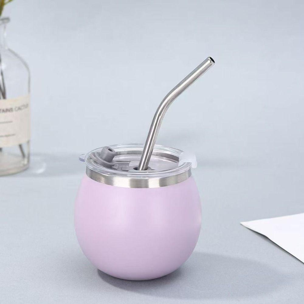 Mini-Doppelwandige argentinische Yerba Mate Tasse mit Strohhalm und Deckel, Edelstahl, Isolierte Tassen, 5oz, Tragbar, Eierbecher, Geschenk