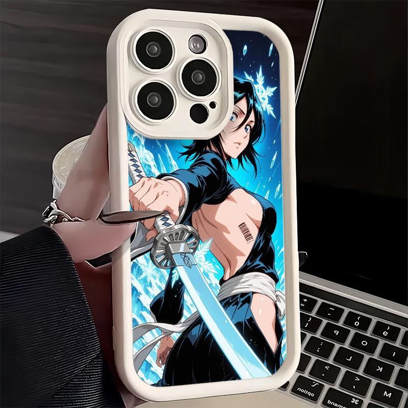 Phone Case for iPhone 17 Air 16E 15 16 Pro Max Bleach Kuchiki Rukia Cover 14 Plus 13 12 Mini Soft Shell Silicone Fundas
