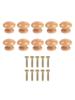 10 Wooden Mushroom Knobs for Drawers and Cabinets Rustic Style Round Handles