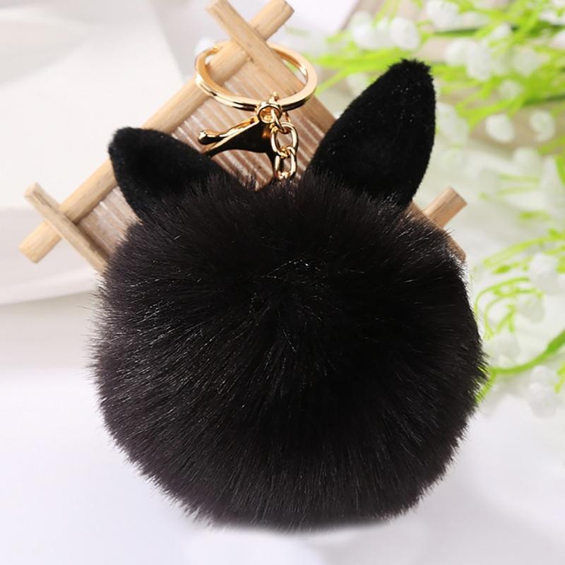 Soft Artificial Rabbit Furs Keychain Plushs Ball KeyRing Cute Pom Pom Bag Charm Car Pendant Decoration for Women Girls