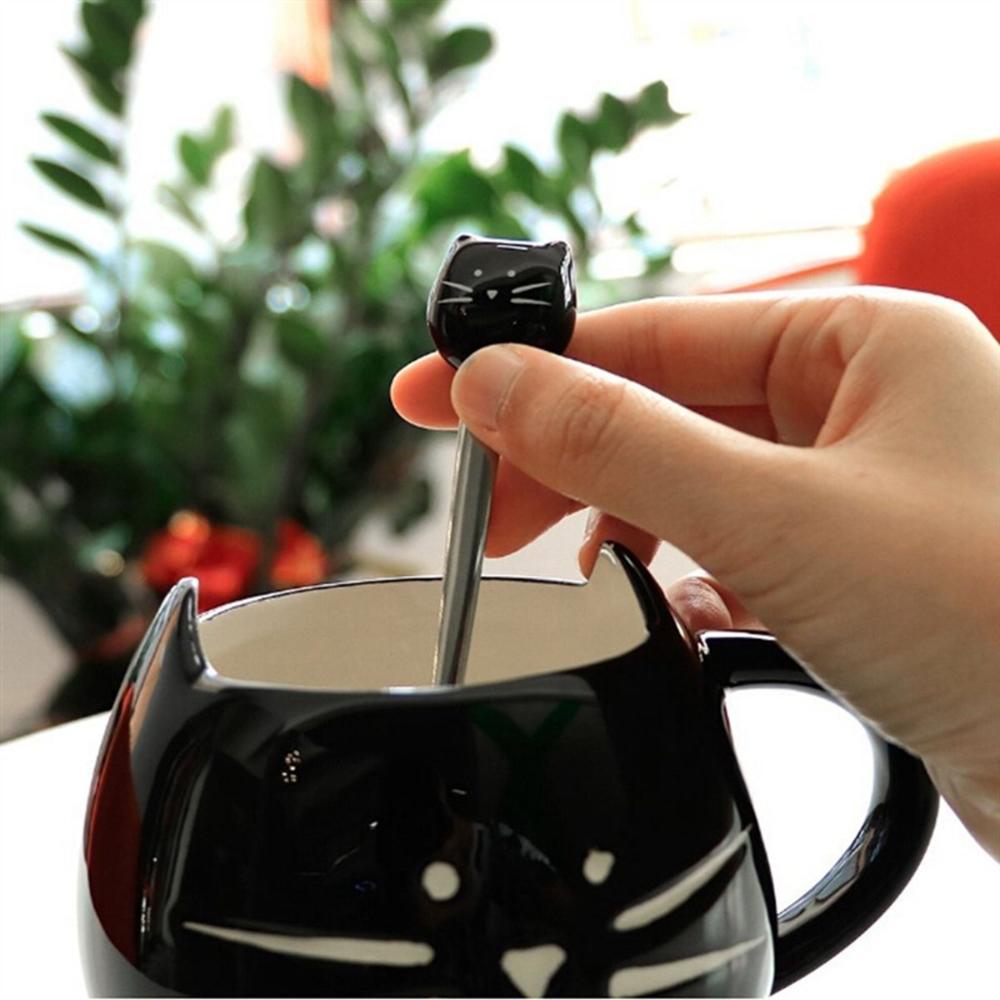 Home Tableware Cartoon Cute Animals Tea Spoons Coffee Stirrer Stirring Tool Cat Dessert Spoon