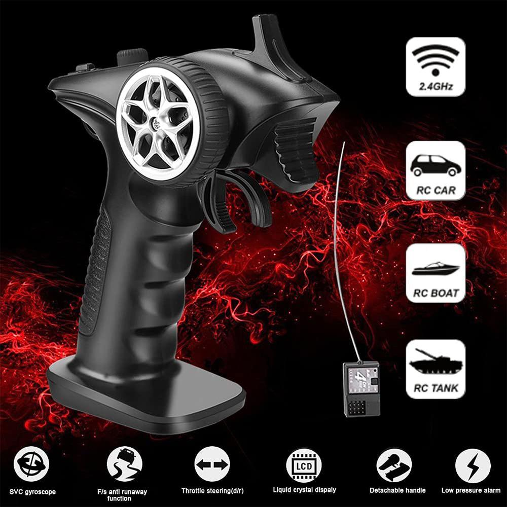 Shop Now GA-4H-TX TX4 2.4GHz 4CH Radio System Transmitter Controller Remote Control W/ Receiver for RC Car Boat Tank Crawler