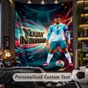 Gobelin Cristiano Ronaldo Niestandardowy Tekst z Nazwą Spersonalizowany Gobelin do Powieszenia na Ścianie Wystrój Ściany Domu
