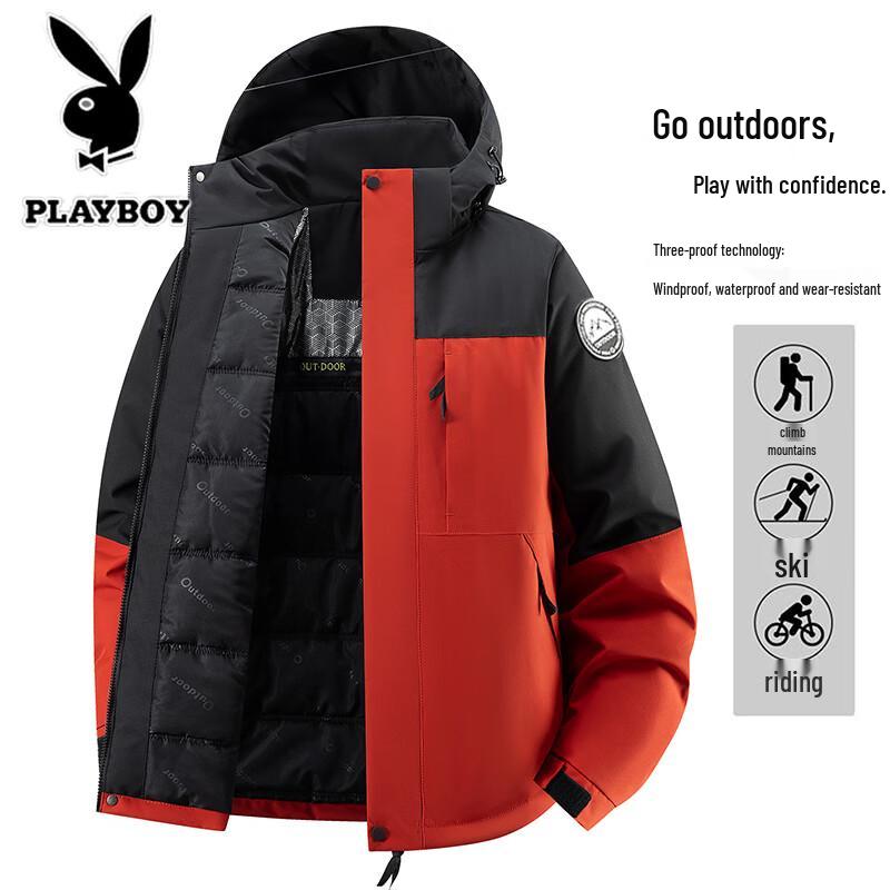 PLAYBOY Men s Hooded Padded Winter Jacket 3XL