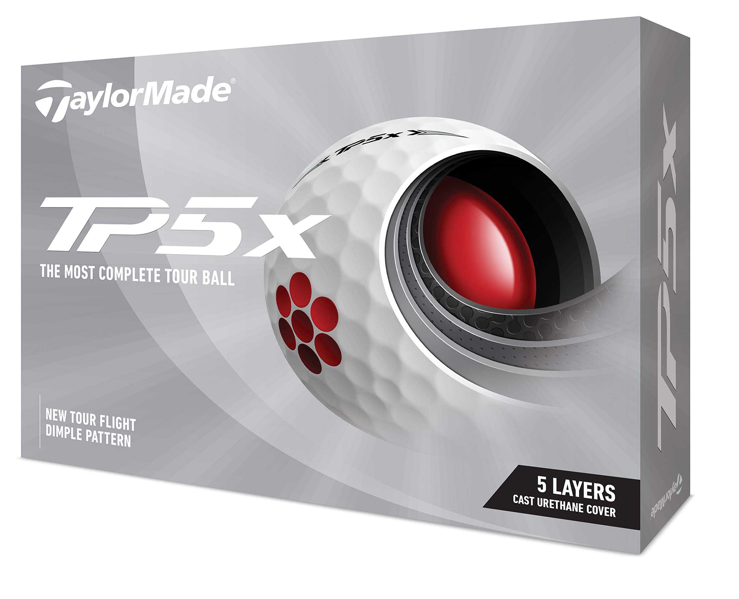 

TAYLOR MADE TP5x Golf Balls, 5-Piece, 2021 Model, White, N0802701