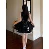 Summer Contrasting Mesh Splicing Sleeveless French Hepburn Dress Casual Style Temperament Waist Tutu Ballet Dress