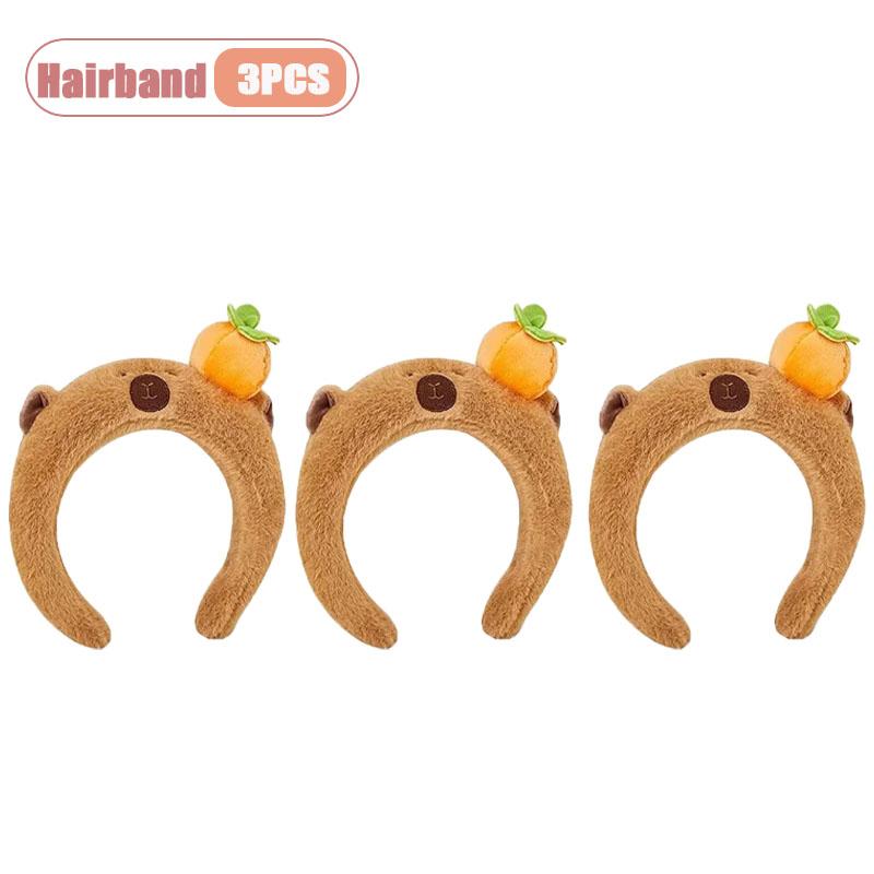 1-5PCS Capybara Headband for Women with Plush Top Cute Animal Hair Clip A Faux Fur Hair Accessory for Face Washing
