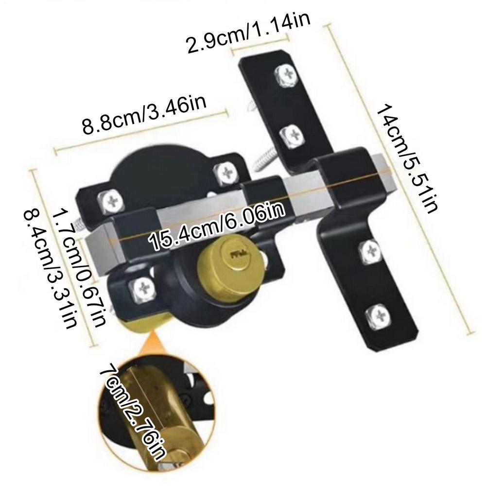 

Double Sided Gate Latch Double Sided Double Sided Safety Door Latch Driveway Security Gate Lock For Backyard Shed Barn Courtyard чорний