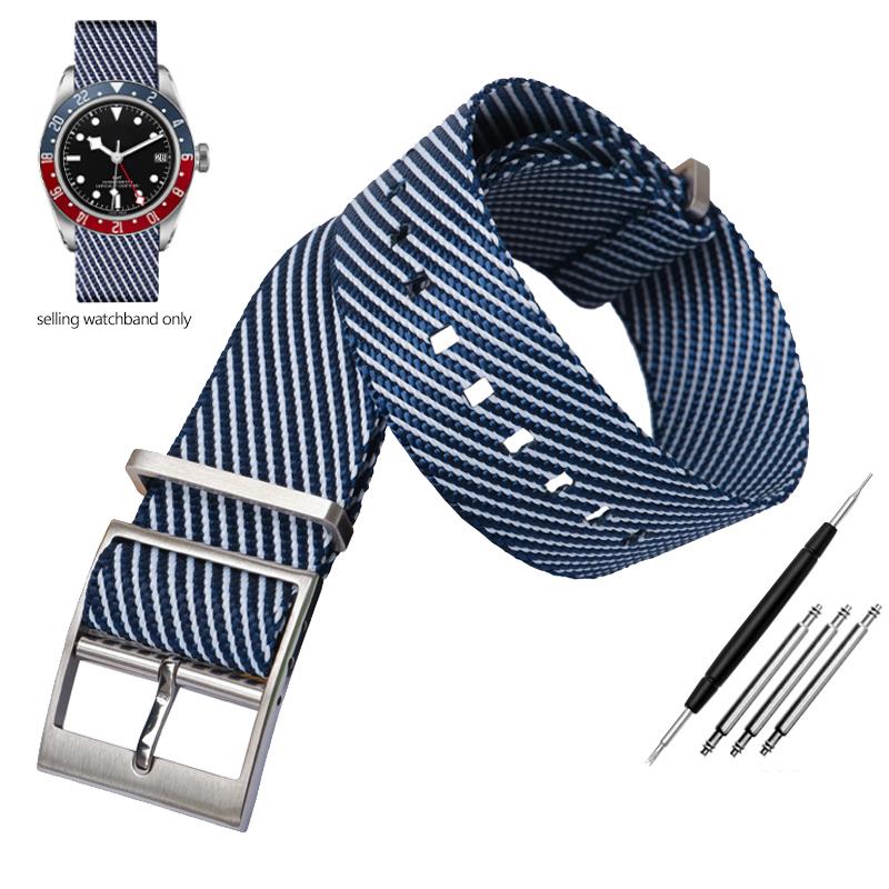 ONEStrap For Tudor Seiko Fabric Watch Band One Piece Single Pass Adjustable Slanted Bracelet Sport Wristband 20mm 22mmMN