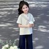 Girls Summer Navy Cape Short Sleeve T Shirt With Bow Tie Round Neck Top For Big Kids Students
