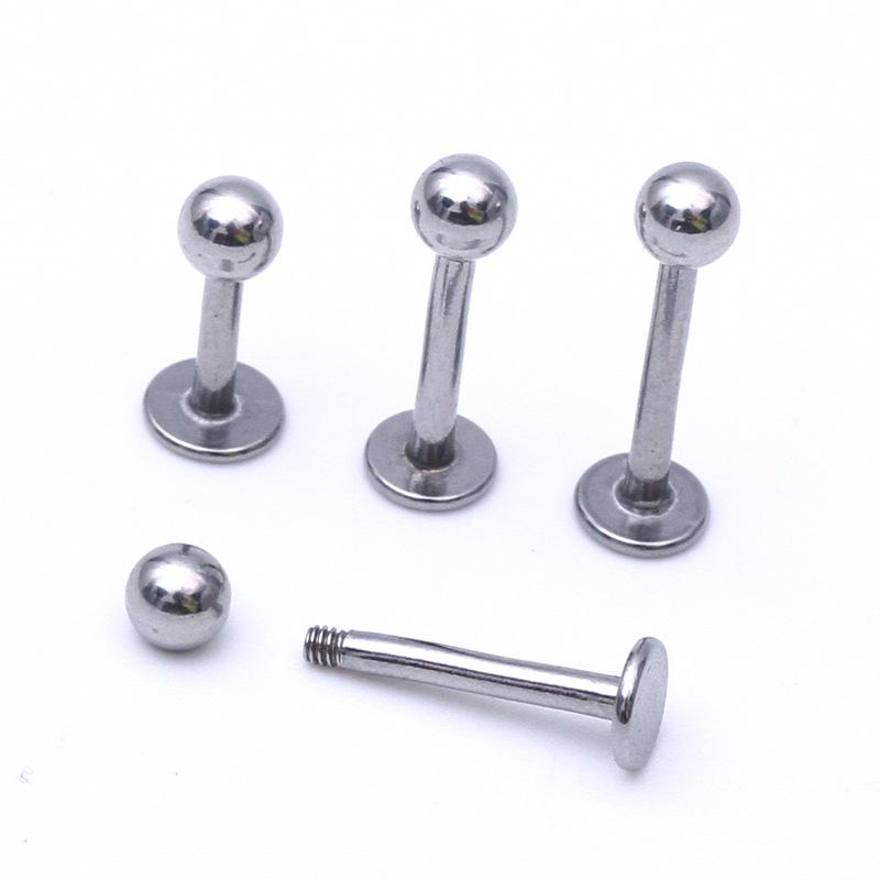 

Stainless Steel Lip/Nose Stud Earring - 0.8mm Thick, 6/8/10mm Length, Cartilage Piercing Jewelry Length 6mm, Ball 4mm
