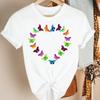 Womens Streetwear Tee Round Neck Summer Casual Clothes Lady T-Shirt White Tshirt Simple Female T-Shirt Basic Cute Tops