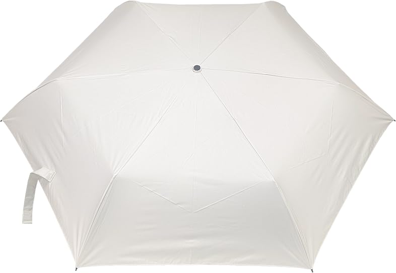 Rose Sangyo 60cm Lightweight Folding Umbrella for Sun and Carbon 61601208 Men's Rain, Fiber, White,