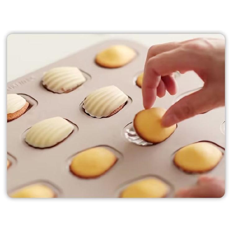 6/12 Cavity Baking Mold Nonstick Coating Carbon Steel Shell Shape Madeleine Tray Pan Even Heat Distribution Bakeware