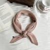 Crumpled rhombus silk scarf high-end new solid color versatile silk scarf neck small scarf streamer scarf shawl