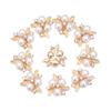 10PCS Pearl Flower Rhinestone Buttons Sparkling Crystal Hairpins Decoration Clothes Sewing Accessories