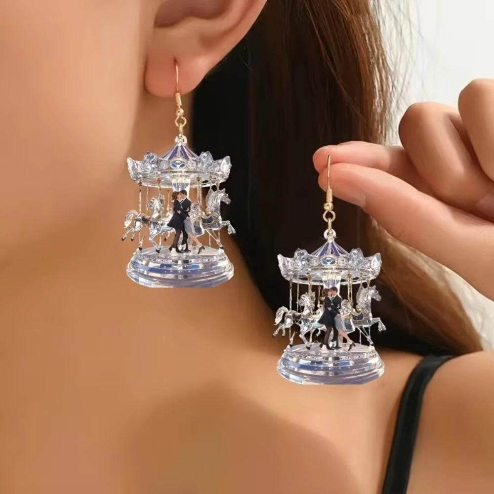 Retro Retro Carousel Earrings Mini Carousel Drop Earrings School Holiday