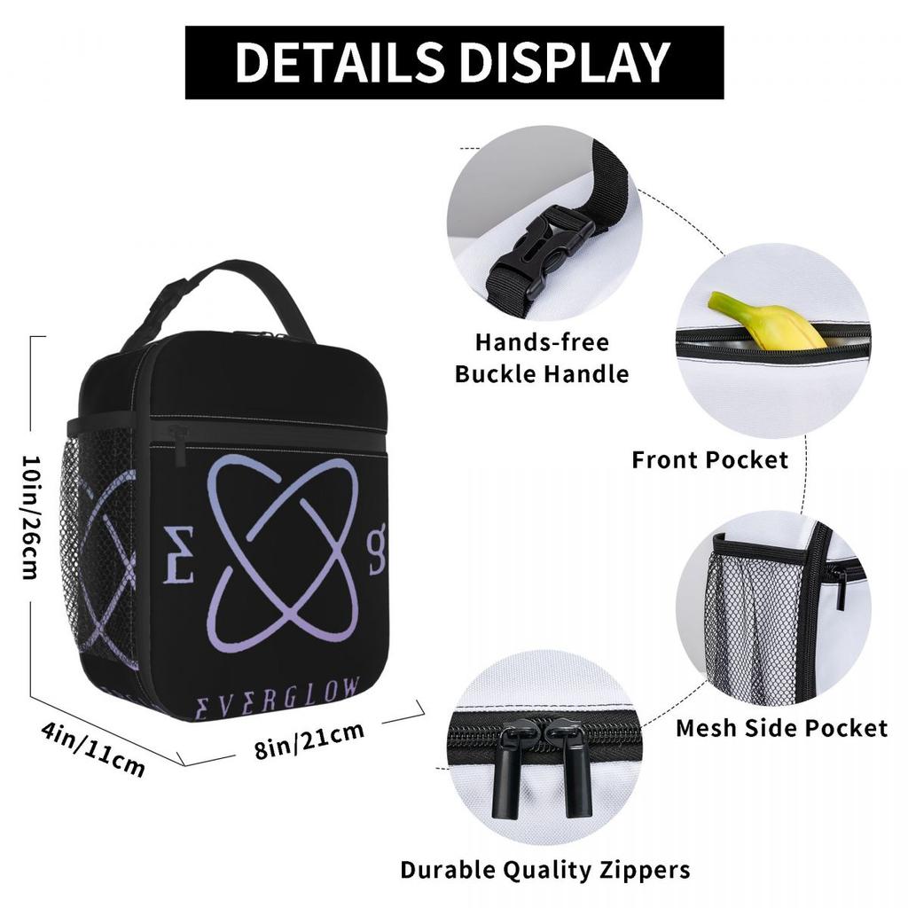 Everglow Logo Insulated Lunch Bag for Women Children Leakproof Food Boxes Thermal Lunch Box Tote