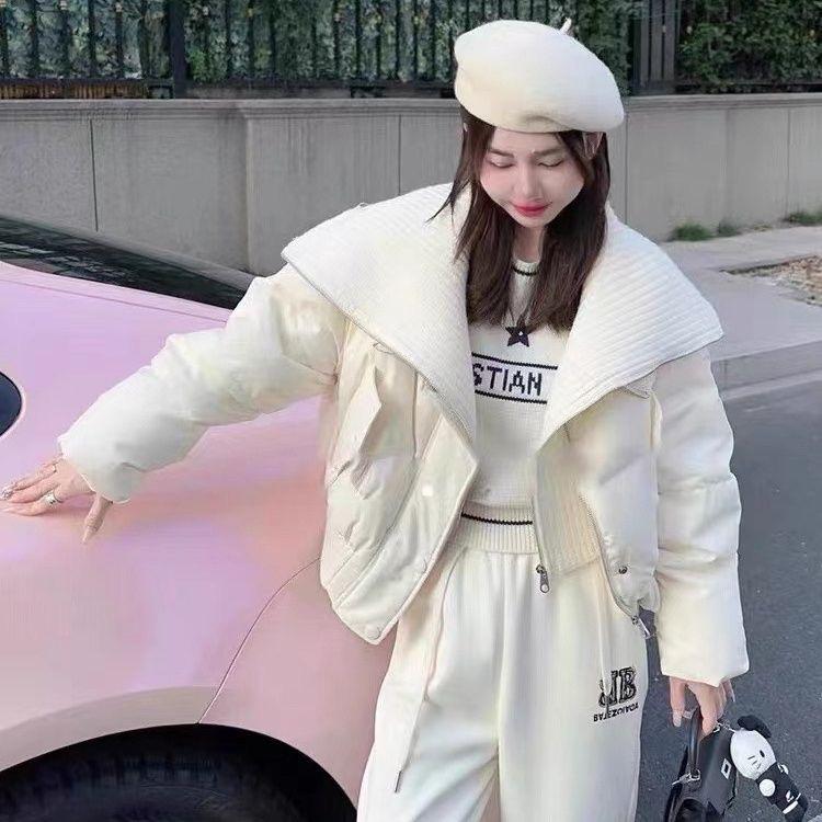 

2023 Зимняя новая утолщенная куртка с лацканами в корейском стиле