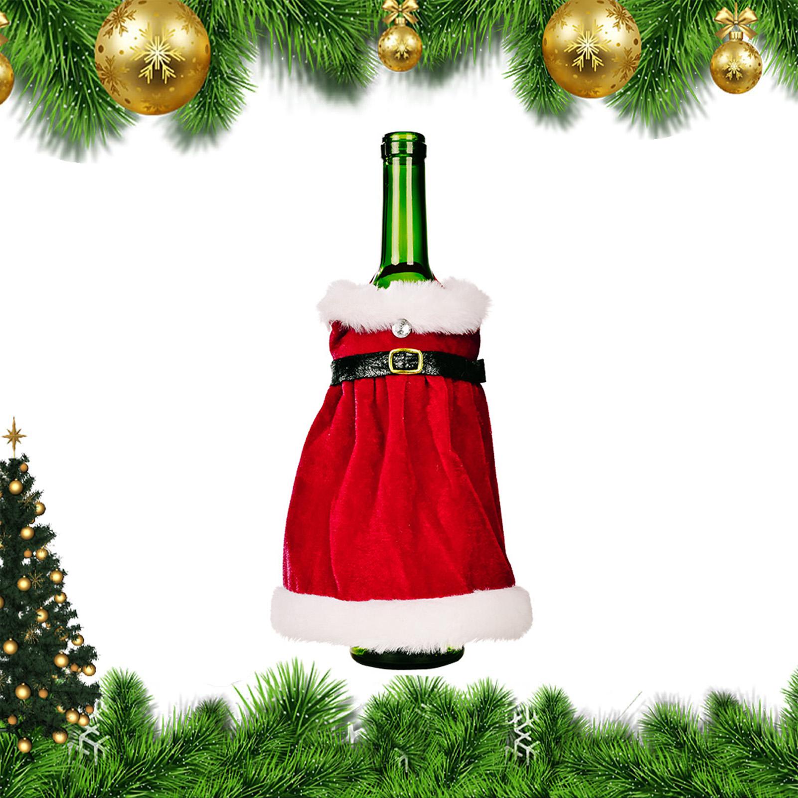 

Christmas Wine Bottle Covers Creative Xmas New Year Dinner Table Decor Suitable for Home Coffee Shop