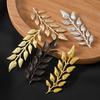 Vintage Men's Suit Brooches Parts Leaf-shaped Shirt Collar Breastpin Decoration Supplies Party Hair Jewelry Making Accessories