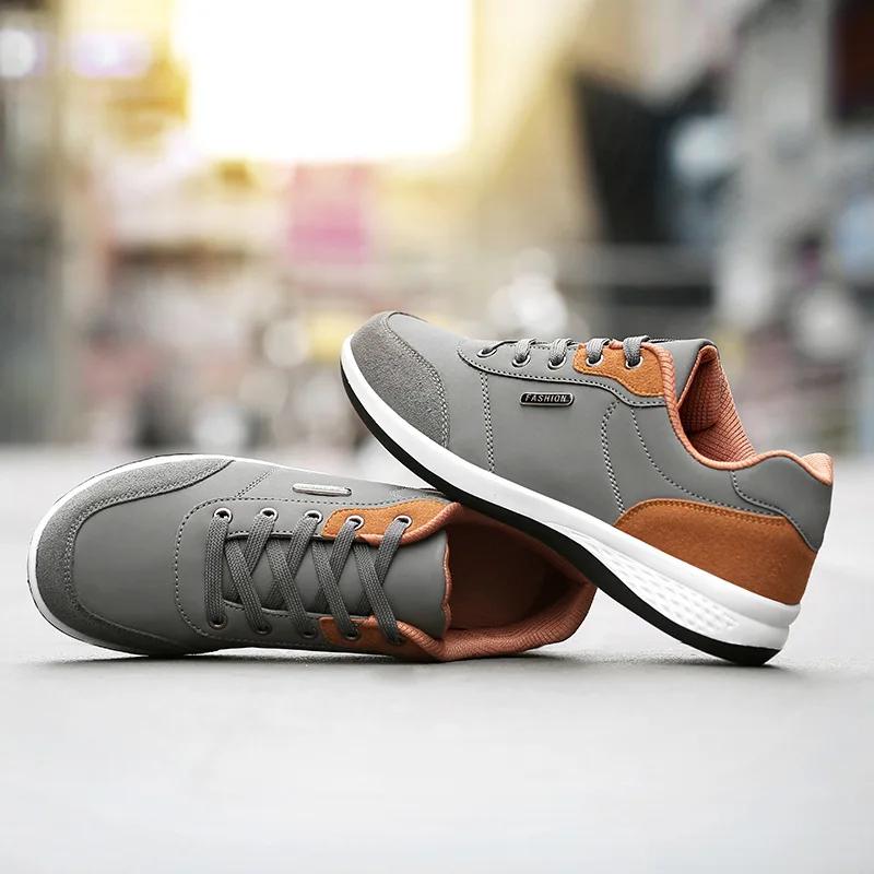 Men's Sports Casual Shoes  Spring Comfortable and Breathable Travel White Shoes Running Lace-up Men's Tennis Shoes No. 46