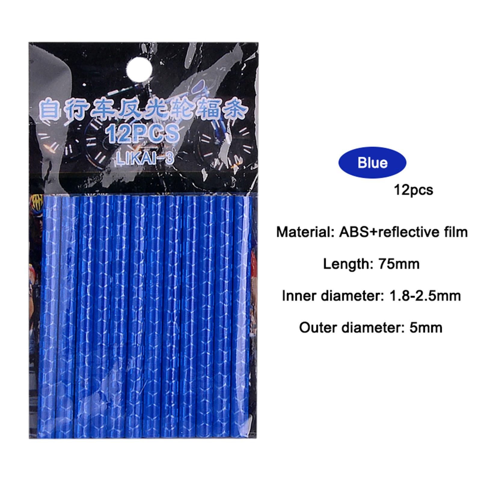 

12 шт., велосипедное колесо, спицы, отражатель, светоотражающее крепление, зажим для трубки, велосипедные предупреждающие полоски One Size синий