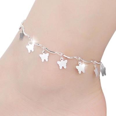 Women Chic Silver Plated Butterfly Stars Bell Charm Anklet Bracelet Foot Chain