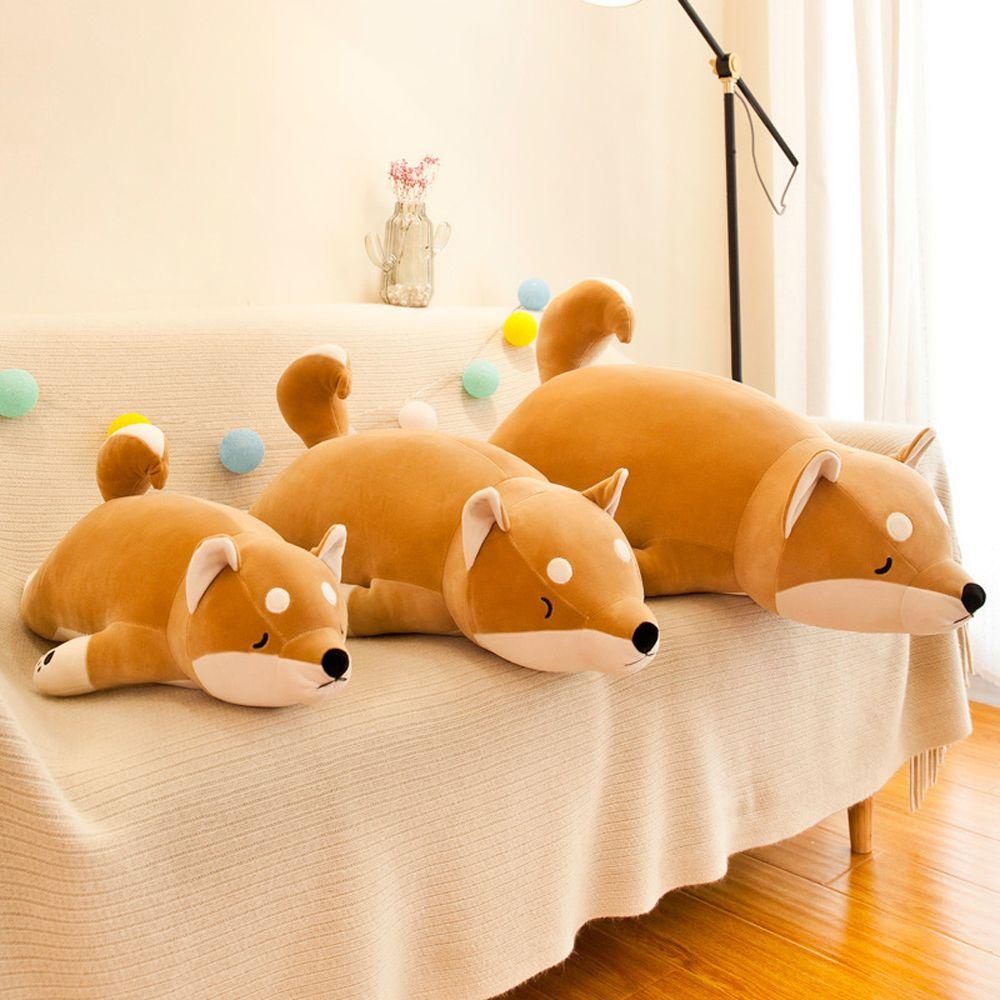 Plüschkissen Hund Plüsch Shiba Kuscheltier Shiba Inu Hund Shiba Inu Plüschtier Liegender Plüsch Kuscheltier Hund