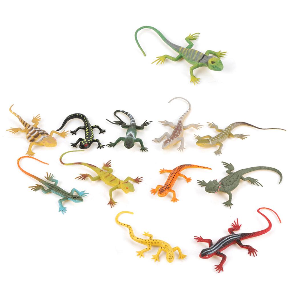 12Pcs/set Colorful Simulated Lizard Models Kids Children Animal Toys Teaching Props Tools