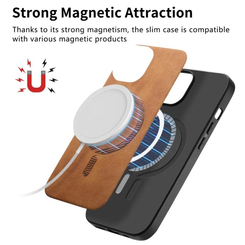 For Magsafe Leather Shockproof Case For Realme GT7 Pro Neo 7 Matte Wireless Charging Protection Cover For Realme 13 12 11 Pro Plus