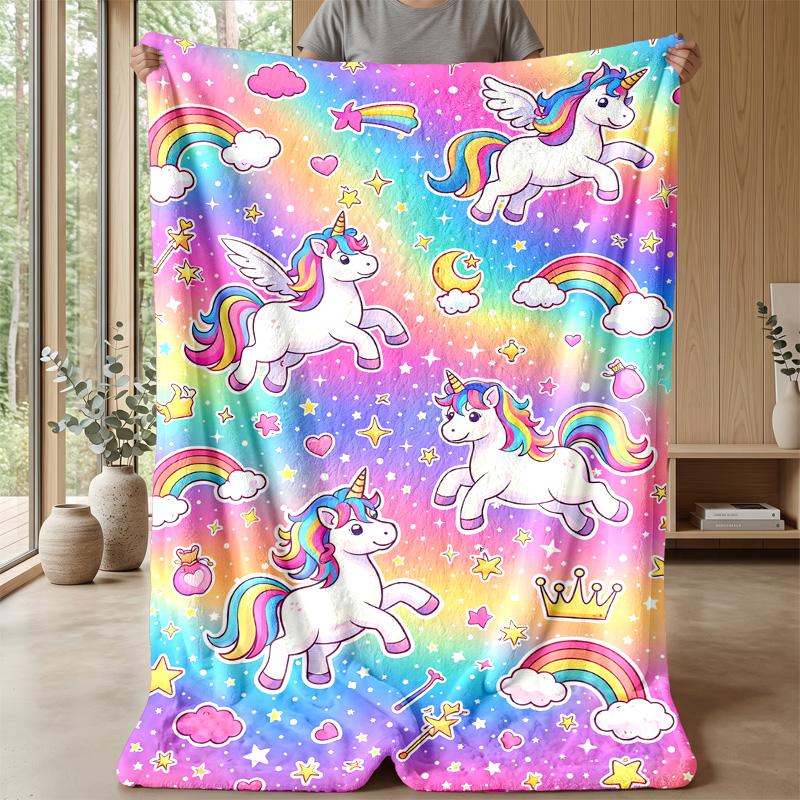 Fantasy Mermaid with Unicorn Theme blanket Lightweight Warm Flannel Blanket Decorative Throw Blanket for Home Decoration