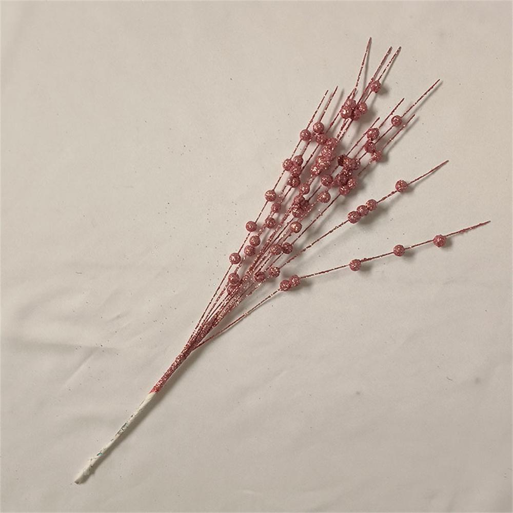 

1 шт. 12 вилок, блестящие ягоды, листья, украшение на рождественскую елку, сушеная ветка, коралловый золотой порошок, цветочный материал, декор для новогодней вечеринки розовый