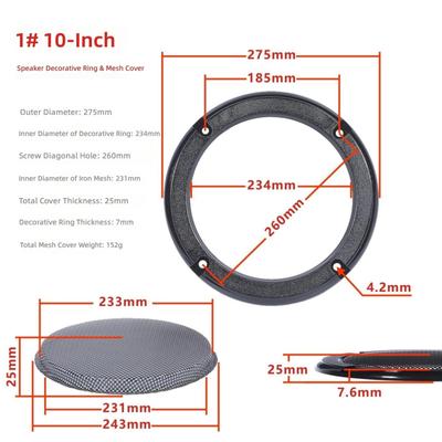 Home Subwoofer Speaker Grille, 2-10inch Protective Metal Covers for Superior Sound Performances
