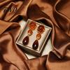 Long-lasting Diamond Setting Water Drop Earrings, with Amber Gradient Design, Durable Earrings Alloy Retro Elegant Style Jewelry