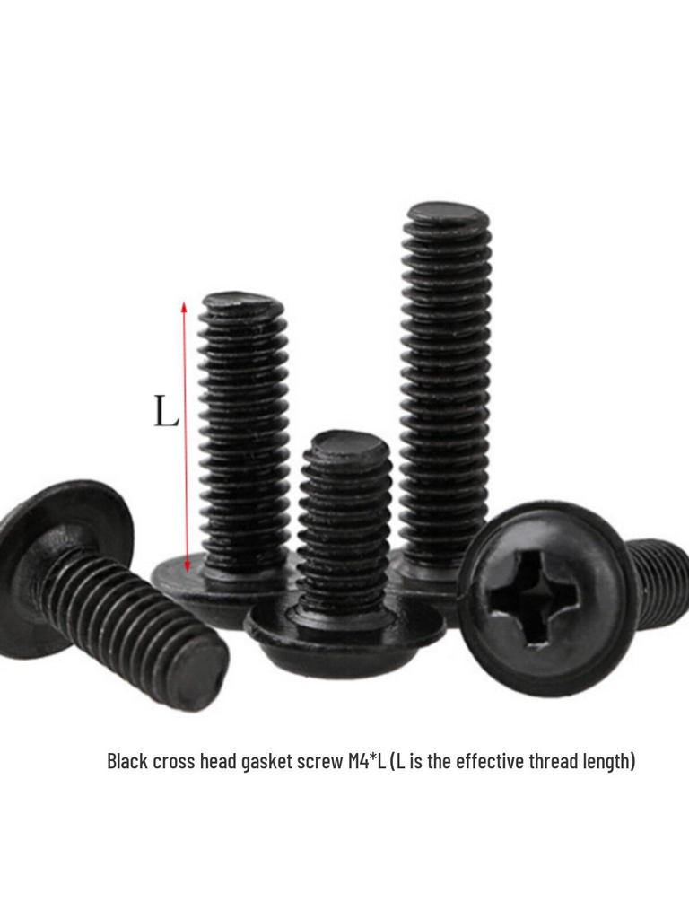Carbon Steel Electroplated M4 Flat & Round Head Screws with Washers
