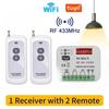 Universal WIFI Garage Door Remote Control Receiver 2CH Controller Smart Switch RF 433 868MHz Tuya Frequency 280-915MHz 85-250V
