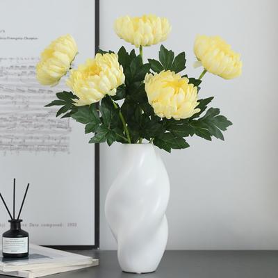 2 Pcs Artificial Chrysanthemum Stems Realistic Fake Chrysanthemum Faux Flower with Flexible Stem for Floral Arrangement Table Centerpiece