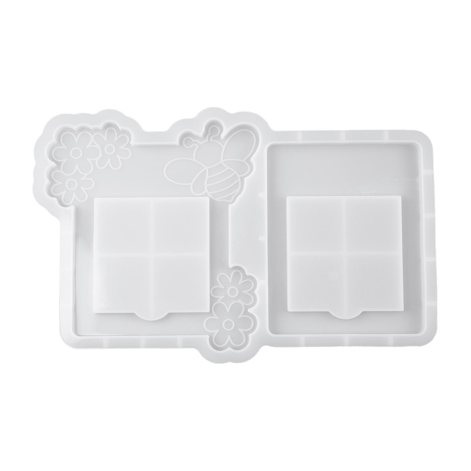 DIY Epoxy Crystal Sticky Note Board & Storage Box with Apple Pencil Holder and Bee Mirror Silicone Mold.